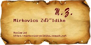 Mirkovics Zöldike névjegykártya